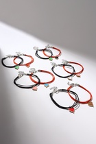 Браслеты парные «Неразлучники» сердце, цвет чёрно-красный, L=17 см (комплект 2 шт) - фото 31529997