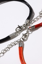 Браслеты парные «Неразлучники» сердце, цвет чёрно-красный, L=17 см (комплект 2 шт) - фото 31529998