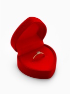 Футляр под кольцо, серьги «Сердце с рамкой из точек», бархатный, 4.5×4.5 см, красный - Фото 2