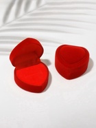 Футляр под кольцо, серьги «Сердце с рамкой из точек», бархатный, 4.5×4.5 см, красный - Фото 8
