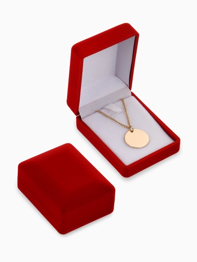 Футляр под набор: серьги и кулон «Прямоугольник» 7.5×6 см, красный, вставка белая