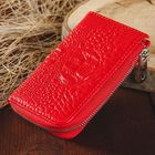 Ключница на молнии, 1 отдел, карман для карт, кольцо, карабины, цвет красный - Фото 1