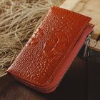 Ключница на молнии, 1 отдел, карман для карт, кольцо, карабины, цвет коричневый - Фото 1