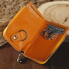 Ключница на молнии, 1 отдел, карман для карт, кольцо, карабины, цвет жёлтый - Фото 3