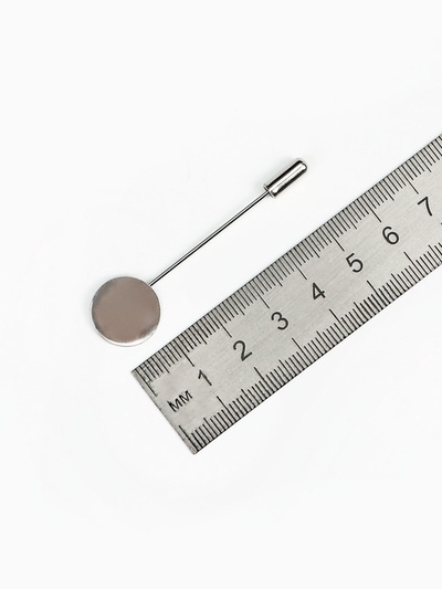 Основа «Брошь-игла» L=5,5 см, площадка 1,5 см (набор 5 шт.), цвет серебро