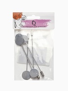 Основа «Брошь-игла» L= 7.5 см, площадка 1.5 см (набор 5 шт.), цвет серебро - Фото 5