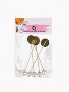 Основа «Брошь-игла» с бусиной d=1 см (набор 5 шт.), L=7.5 см, площадка 1.5 см, цвет золото - Фото 7