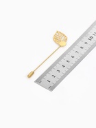 Основа «Брошь-игла» с листом (набор 5 шт.), L=7 см, площадка 9 мм, цвет золото - Фото 2