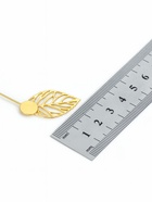 Основа «Брошь-игла» с листом (набор 5 шт.), L=7 см, площадка 9 мм, цвет золото - Фото 5