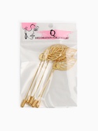 Основа «Брошь-игла» с листом (набор 5 шт.), L=7 см, площадка 9 мм, цвет золото - Фото 8