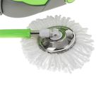 Набор для уборки: швабра, ведро на колёсах с металлической центрифугой, запасная насадка из микрофибры, дозатор, цвет зелёно-серый - Фото 2