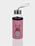 Бутылка для воды «Весёлые зверята», 300 мл, h=17 см, в чехле, стекло, МИКС - Фото 1