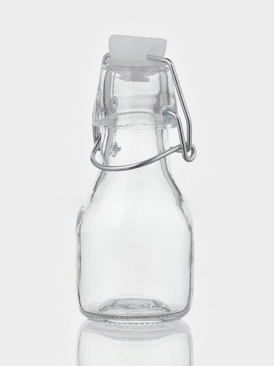 Бутылка для соусов и масла Доляна «Галерея», 80 мл, 5×11 см, с бугельным замком, стекло, прозрачная