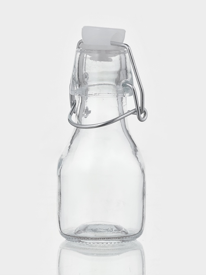 Бутылка для соусов и масла Доляна «Галерея», 80 мл, 5×11 см, с бугельным замком, стекло, прозрачная - Фото 1