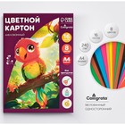 Картон цветной Calligrata «Попугай», А4, 16 листов, 8 цветов, глянцевый, мелованный - Фото 1