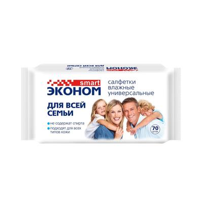 Влажные салфетки «Эконом» Smart, для всей семьи, 70 шт.