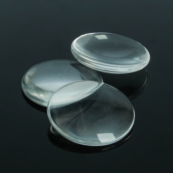Кабошон стекло, круг 25 мм (набор 3 шт.), цвет прозрачный - Фото 1