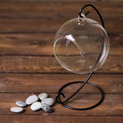 Флорариум «Сфера», на подвесе, d отверстия 6 см, 23×13×11 см