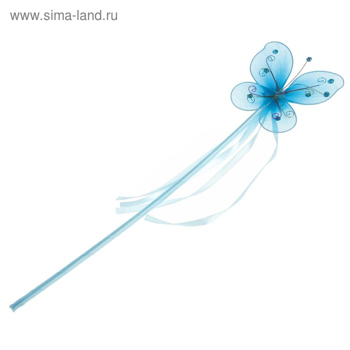 Карнавальный жезл "Крылья", цвет синий - Фото 1