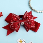 Бант для волос на резинке «Школьница», звезда, 12 см, красный - Фото 3