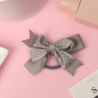 Бант для волос на резинке «Школьница», звезда, 12 см, серая - Фото 3