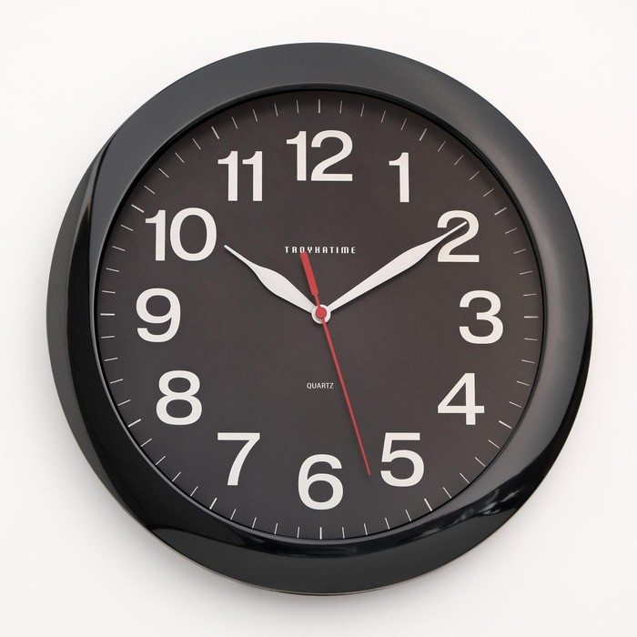 Часы настенные, серия: Классика, d=29 см, черный обод - Фото 1