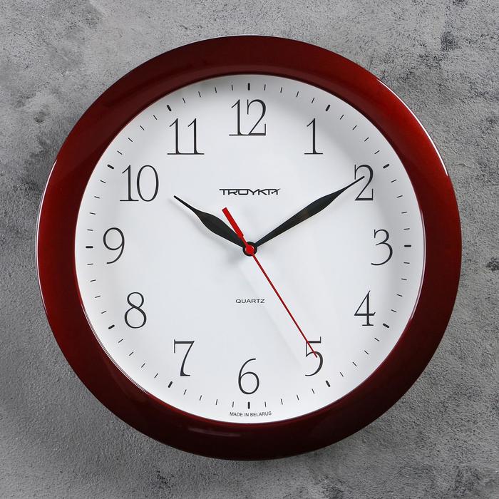 Часы настенные, серия: Классика, d=29 см, коричневый обод - фото 1905415401