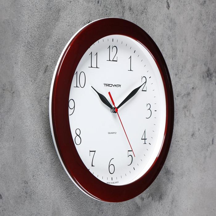 Часы настенные, серия: Классика, d=29 см, коричневый обод - фото 1905415402