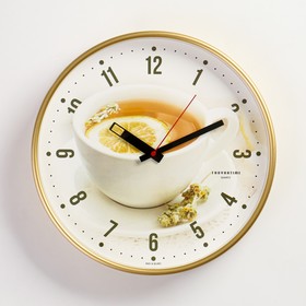 Часы настенные, серия: Кухня, "Чай с лимоном", 30 х 30 см
