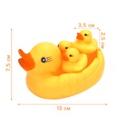 Резиновые игрушки для ванны «Мыльница: Утки», 13 см, с пищалкой, в наборе 4 шт. - Фото 3