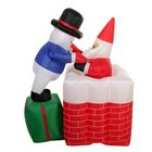 Надувная фигура "Снеговик достаёт Деда Мороза из трубы" 100*140 см - Фото 1