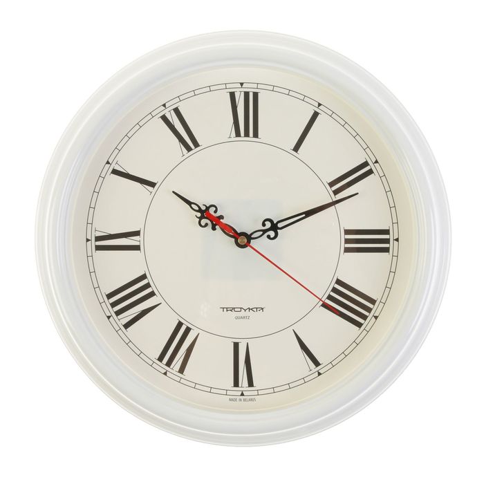 Часы настенные круглые "Классика",белый обод, d-31 см - фото 1905415456