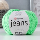 Пряжа "Jeans" 55% хлопок, 45% акрил 160м/50гр (60 зеленое яблоко) - фото 8533740