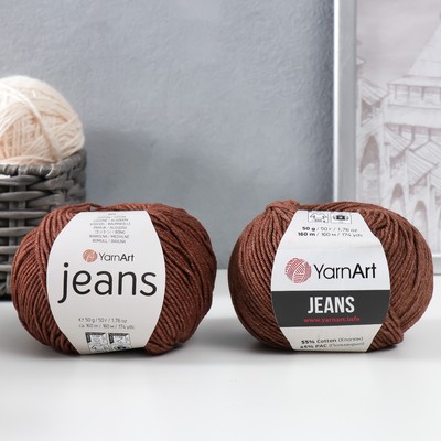 Пряжа "Jeans" 55% хлопок, 45% акрил 160м/50гр (70 коричневый)