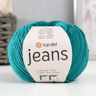 Пряжа "Jeans" 55% хлопок, 45% акрил 160м/50гр (63 павлиновый зеленый) - фото 8330077