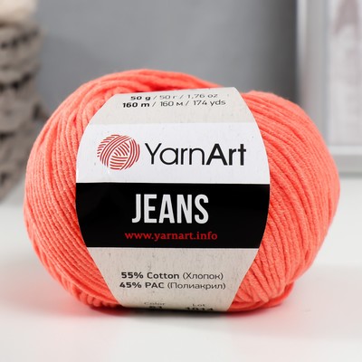 Пряжа "Jeans" 55% хлопок, 45% акрил 160м/50гр (61 коралл)