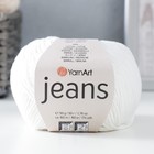 Пряжа "Jeans" 55% хлопок, 45% акрил 160м/50гр (01 белый) - Фото 6