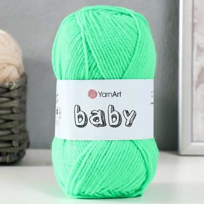 Пряжа для вязания спицами, крючком YarnArt, Baby, 100% акрил, 150 м/50 г, (8233 яр. зелёный)