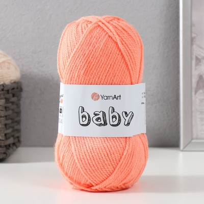 Пряжа для вязания спицами, крючком YarnArt, Baby, 100% акрил, 150 м/50 г, (622 персик)