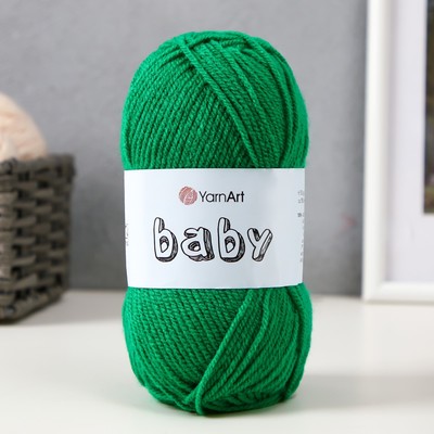 Пряжа для вязания спицами, крючком YarnArt, Baby, 100% акрил, 150 м/50 г, (338 изумруд)