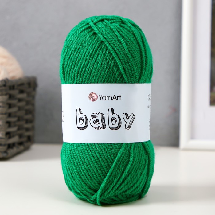 Пряжа для вязания спицами, крючком YarnArt, Baby, 100% акрил, 150 м/50 г, (338 изумруд)