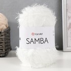 Пряжа "Samba" 100% полиэстер 150м/100гр (01 белый) - фото 3677512