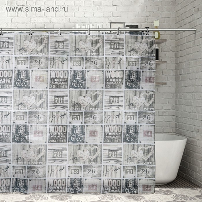Штора для ванны Доляна «Приключение», 180×180 см, полиэстер - Фото 1