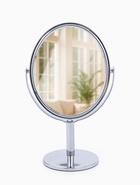 Зеркало настольное, с увеличением х2, двустороннее, 11×18 см, (9.4×11.5 см), металлическое - Фото 4