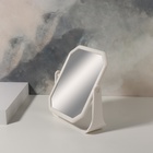 Зеркало настольное, двустороннее, 16.8×19.5 см, (13.5×16 см), белое - Фото 4