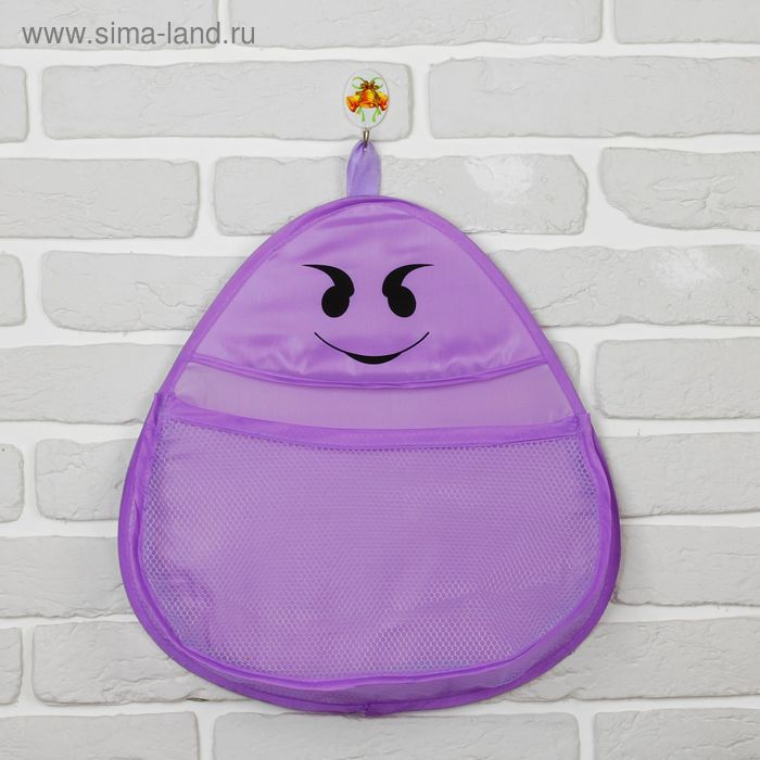 Кармашек подвесной «Смайлик», фиолетовый - Фото 1