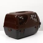 Переноска для животных "Сириус", 33,5 х 31 х 50 см, цвет шоколад - Фото 3