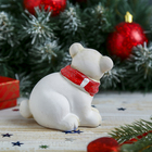 Сувенир керамика "Белый мишка в красном шарфике" 9х9х7 см - Фото 2