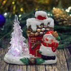Сувенир керамика световой "Снеговичок у домика" 9,5х10х5,7 см - Фото 1
