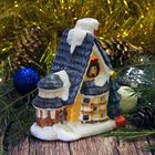 Сувенир керамика подсвечник "Новогодний домик с серой крышей" 11х9,5х5,8 см - Фото 3